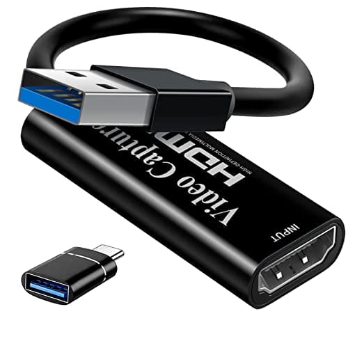 Image of Papeaso 4K HDMI to USB capture card, Full HD 1080p video capture device, HDMI Video Game Capture for Editing Video/Games/Streaming/Online Teaching(Black)