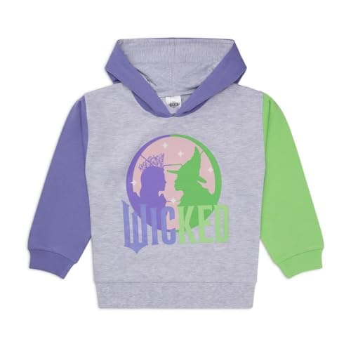 Image of Wicked Girls Hoodie – Grey 100% Cotton Hooded Sweatshirt, Elphaba And Glinda Merchandise – Ages 7–14 Years (12-13)