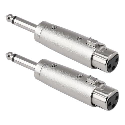 Image of QTMMC 2 Pack Jack to XLR Female Adapter 1/4 Inch 6.35mm Male to XLR Female Adapters Professional 3-Pin Audio Connector for Microphones & Equipment