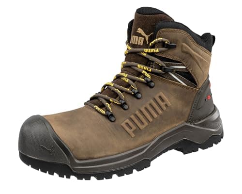 Image of PUMA Mens Iron HD Brown Mid Heavy Duty Oiled Leather Composite Work Safety Boots (Brown, UK Footwear Size System, Adult, Men, Numeric, Medium, 9)