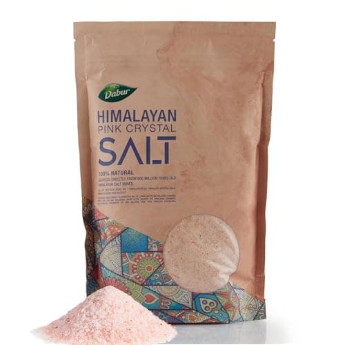 Image of Dabur Himalayan Pure Pink Salt - 1kg (Fine) | 100% Natural With Vital Nutrients | Premium Unrefined | Gluten Free | Halal - Kosher Certified Salt | For Good Health & Lowering Blood Pressure