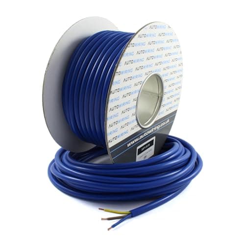 Image of AUTOWIRING Arctic Grade Blue Flex 3183A 1.5mm2 3 Core Outdoors Heavy Duty 16AMP 240V Mains PVC Cable Wire (10 Metre)