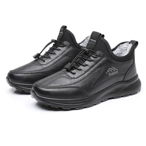 Image of Generisch All Weather Hiking Boots, Warm Comfortable Winter Shoes, Non-Slip Sole, Durable Outdoor Hiking Boots for Older Men, black, 10 UK