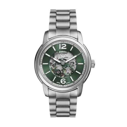 Image of FOSSIL Heritage Watch for Men, Automatic Movement with Stainless Steel or Leather Strap