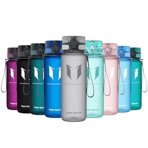 Image of Super Sparrow Sports Water Bottle - 750ml - Non-Toxic BPA Free & Eco-Friendly Tritan Co-Polyester Plastic - For Running, Gym, Yoga, Outdoors and Camping