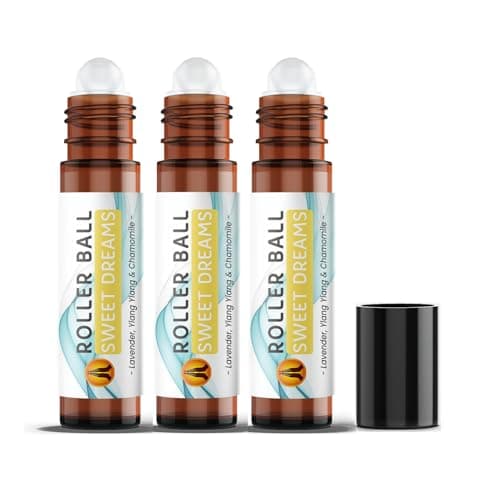 Image of Sweet Dreams Essential Oil Roll On, 3 x 10ml | Lavender, Ylang Ylang & Chamomile Aromatherapy Oil Roller Ball| Essential Oils for Skin | Vegan, Made in UK