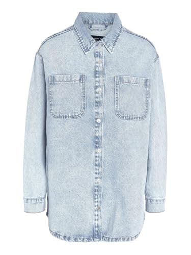 Image of NOISY MAY Women's NMALVA L/S Denim Shacket AZ352LB NOOS Jacket, Blau, S