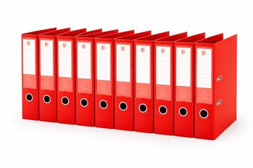 Image of 5 Star Office Lever Arch File Polypropylene Capacity 70mm A4 Red [Pack 10]