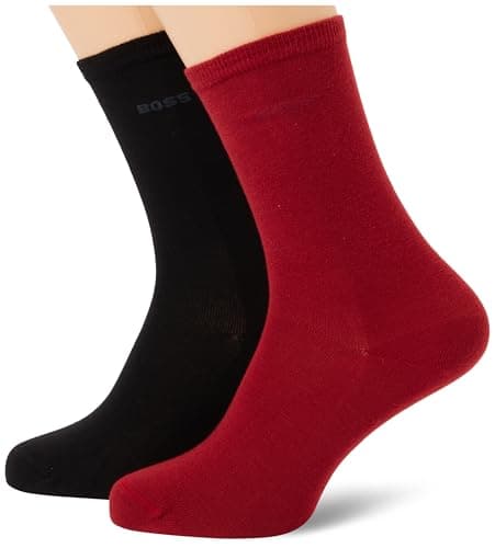Image of BOSS Women's 2p Rs Uni Logo Cc W 10272219 0 Regular_Socks, Dunkelrot, 39-42