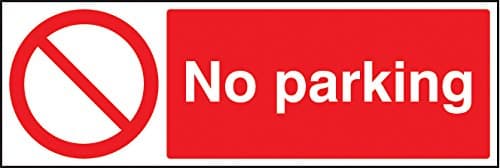 Image of Caledonia Signs 13218G No Parking Sign, Rigid Plastic, G: 300 mm x 100 mm