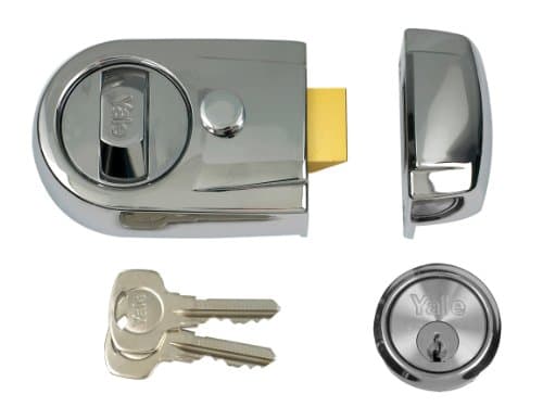 Image of Yale P-Y3-CH-CH-60 - Contemporary Nightlatch - 60mm - Polished Chrome Finish - Standard Security
