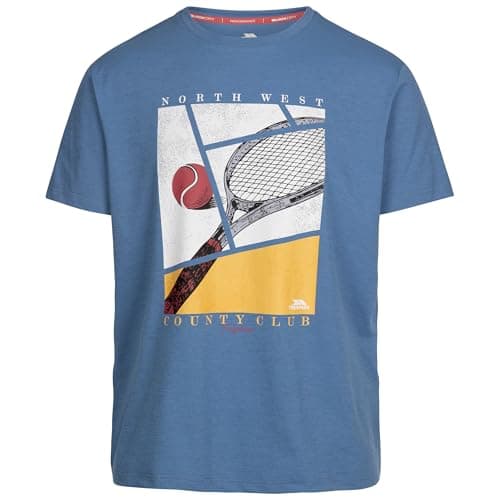 Image of Trespass Mens Casual T-Shirt Short Sleeves and Quickdry with Graphic Serland Denim Blue