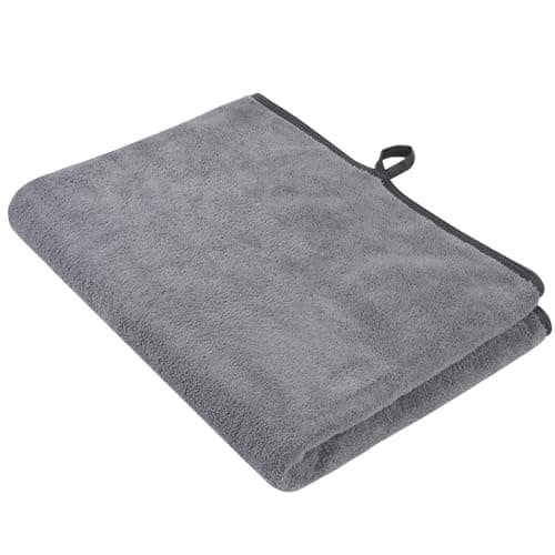 Image of VIVOTE Microfibre Hand Towels for Bathroom, Super Absorbent & Quick Drying Hand Towel with Hanging Loop, Durable Bathroom Drying Towel, Large Bathroom Hand Towels, 50x100cm, Grey 1pc