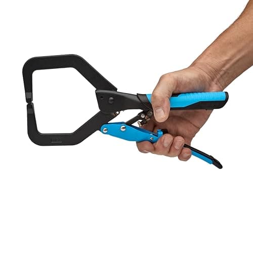 Image of OX Pro Auto Adjust C Clamp - 11"/ 280mm, Heavy Duty Steel, Patented Locking Mechanism, TPR Comfort Grip Handle, Perfect for Welding, Wood & Metal Working, OX-P204702