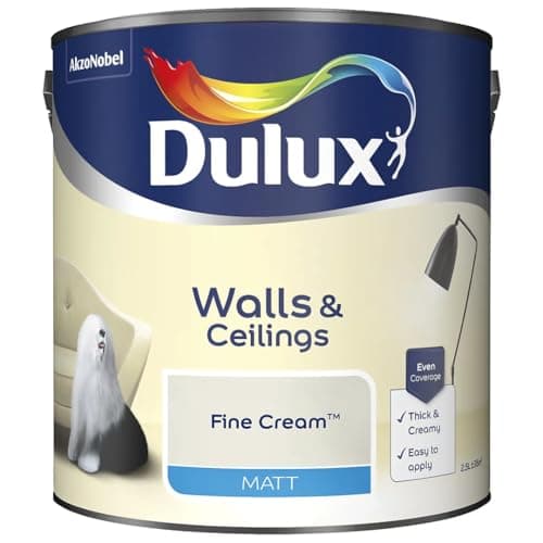 Image of Fine Cream Walls & Ceilings Matt Emulsion Paint 2.5L – Smooth Creamy Finish, Quick Dry, Low VOC, Easy Application for Interior Walls & Ceilings