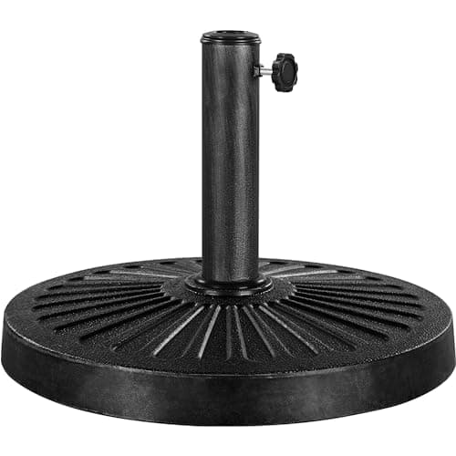 Image of Yaheetech 14kg Garden Parasol Base Cast Iron Effect Parasol Base Heavy Duty Sun Shade Stand Holder, Umbrella Stand Outdoor w/Adjustable Tightening Knob for Umbrella, Canopy, Gazebo, Awning (Black)