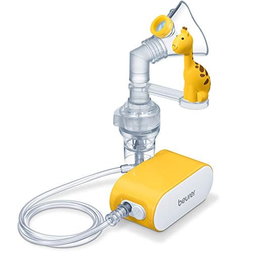 Image of Beurer IH58UK Kids Compact Nebuliser | for colds, Asthma, and Respiratory Problems | Quiet Inhaler Using Compressed air Technology | Electric Inhaler with Playful Giraffe to Help Relax Children