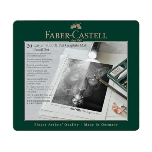 Image of Faber-Castell Graphite Pencil Pitt Mat 8pcs and 9000 8pcs in tin