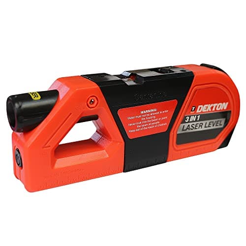 Image of Dekton 3 In 1 Laser Level With Measure-ideal For Most Diy Projects| Includes A 2.4 Metre Measuring Tape| Horizontal And Vertical Spirit Level Vials And A Laser Pointer With A Range Of Up To 15 Metres