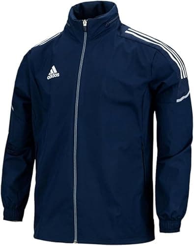 Image of Adidas Mens Rain Jacket 3 Stripe Con21 AW Condivo All Weather Running Jacket GH7177 New (as8, alpha, x_s, regular, regular, X-Small)
