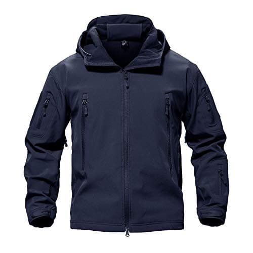 Image of Outdoor Jackets Mens Winter Snowing Skiing Waterproof Coats for Men Thermal Windproof Parkas Coats Mens Hoodies Thermal Jacket Fleece Linned Navy, Large (Tag XL), Blue