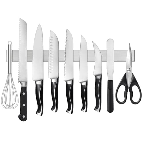 Image of SMART&COOL Magnetic Knife Holder for Wall - 45CM (17.7 Inch) Stainless Steel Magnetic Knife Strip Rack with Extra Strong Magnet for Knives, Kitchen Utensils and Tools