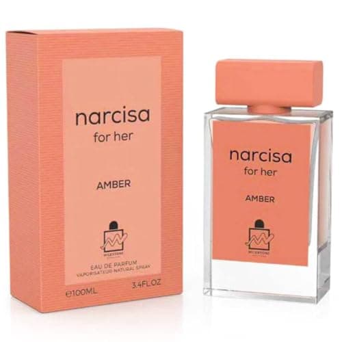 Image of MILESTONE Narcisa For Her Amber Women Eau de Parfum 100ML - Long-Lasting, Warm & Sophisticated Amber Fragrance, Ideal for Daily Wear & Special Occasions, Elegant & Refined Scent Experience