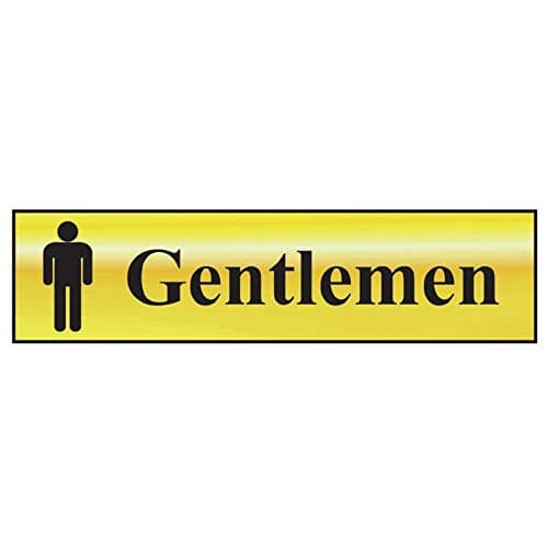 Image of Scan SCA6003 Self adhesive brass effect sign - Gentlemen - 200 x 50mm