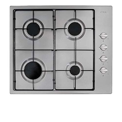 Image of CDA HG6151SS 60cm Stainless Steel 4 Burner Gas Hob with Enamel Pan Stands & FFD