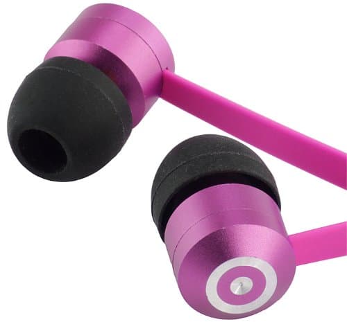 Image of KitSound Ribbons In-Ear Earphones with Microphone and Pole Adapter Compatible with Smartphones, Tablets and MP3 Devices - Pink