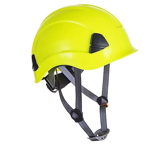 Image of Portwest PS53 Height Endurance Helmet Hard Hat Head Protection Construction Electrical Safety Work Adjustable Chin Strap 6-Point Harness, Yellow, One Size