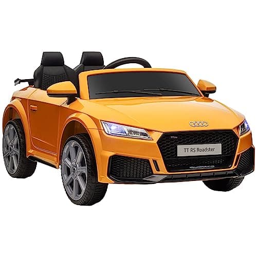 Image of HOMCOM Audi TT RS Licensed 12V Kids' Electric Ride on, Electric Car for Kids with Parental Remote Forward Reverse, Lights, Horn, Music, MP3 Player, Seatbelt, Yellow
