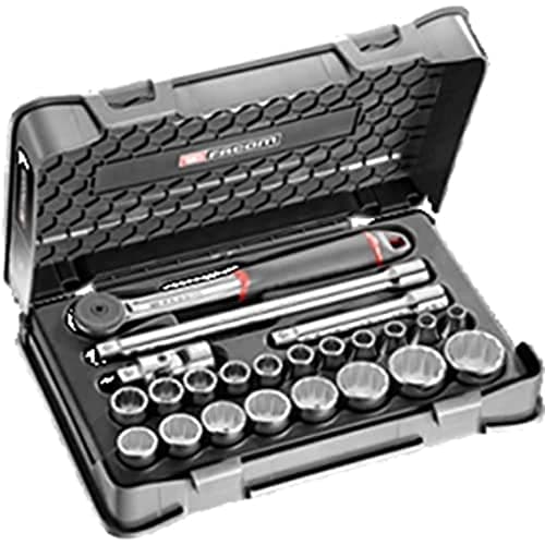 Image of FACOM S.161-3P12 1/2" Metric 12-Point Socket Set, 23 Pieces