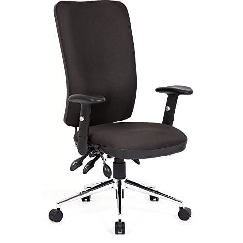 Image of Dynamic Chiro Task Operators High Back Chair with Arms - Black