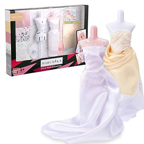 Image of HARUMIKA 40441 Fashion Design for Kids-Craft Your Own Catwalk Looks with This Creative Kit-Double Torso Bridal Gown Set Includes Reusable Mannequins, Fabric and Accessories, Multicolour
