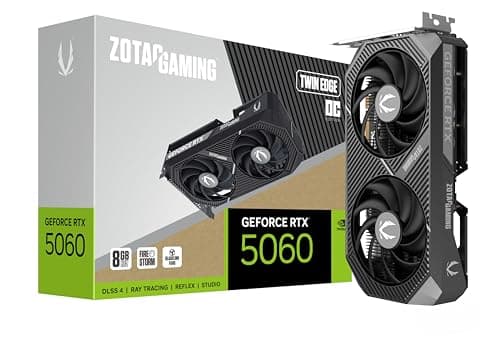 Image of ZOTAC Gaming GeForce RTX 5060 Twin Edge OC DLSS 4 8GB GDDR7 128-bit 28 Gbps PCIE 5.0 Gaming Graphics Card, SFF-Ready Compact Card, ZT-B50600H-10M