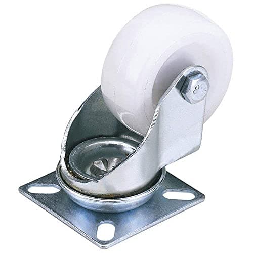 Image of Draper 65497 SWL 70 kg Swivel Plate Fixing Nylon Wheel, 75 mm