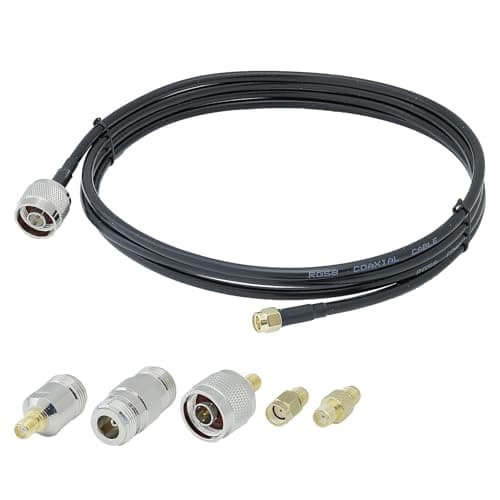 Image of ACONRFTOL SMA Male to N Male RG58 Coaxial Cable 2M+ 5PCS RF Coaxial Adapter SMA to N Wifi Antenna Extension Cable Kit for WiFi 4G 5G LTE Antenna GPS