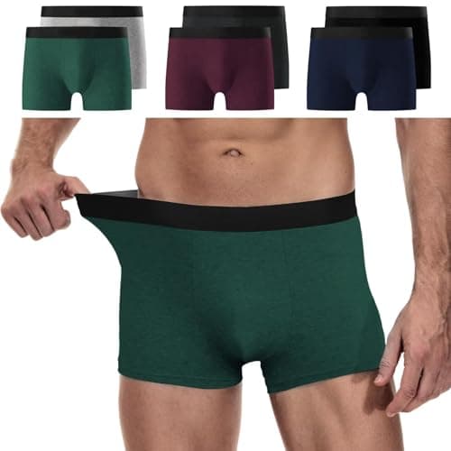 Image of YouShow Underwear Men 6 Pack Cotton Underwear Trunks 3XL Anti-Chafe Mens Boxer Shorts Multipack No Itch Labels Retro Multicolor