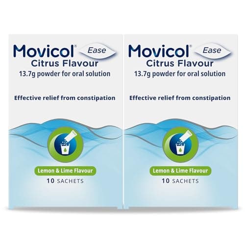 Image of Movicol Ease Stick Sachets, Citrus, 2x10 Sachets, Constipation Relief for Adults, Laxatives, Relief, hydrates, softens & Help Restore Natural Bowel Movement