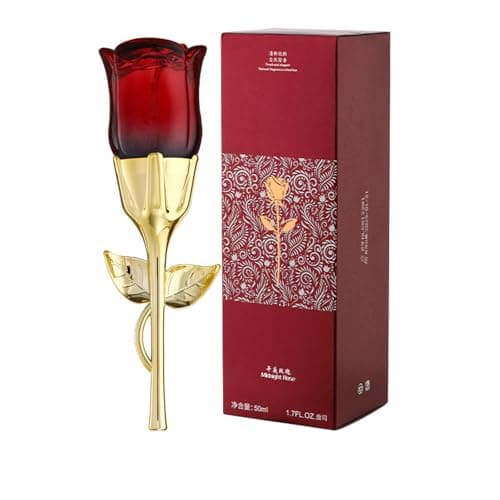 Image of Rose Shaped Perfume, 50 ml Spray, Luxury Fragrance Refreshing and Long Lasting Light Fragrance Perfume for Women, (Red)