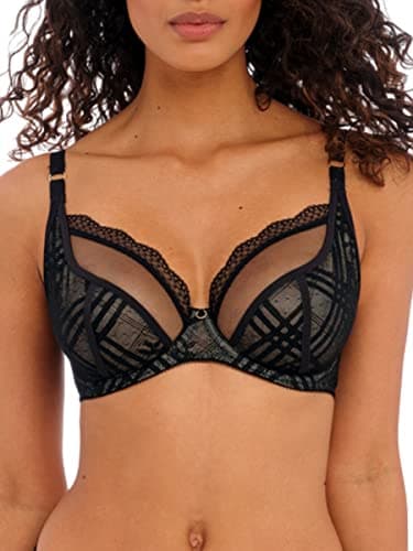 Image of Freya Women's Fatale Underwire Plunge Bra, Noir, 34F