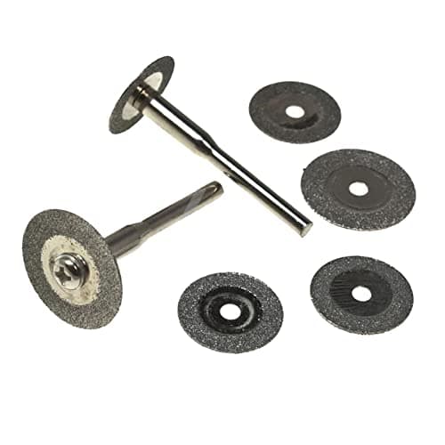 Image of Dapetz ® 6pc 20mm & 22mm Mini Diamond Cutting Disc Set with 2 1/8'' (3.2Mm) Shank for Rotary Tool, Mini & Dremel Drills, Cutting Glass, Metal, Stone Etc