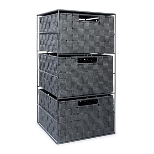 Image of EHC 3 Drawer Large Storage Unit Cabinet for Bedroom/Bathroom - Grey
