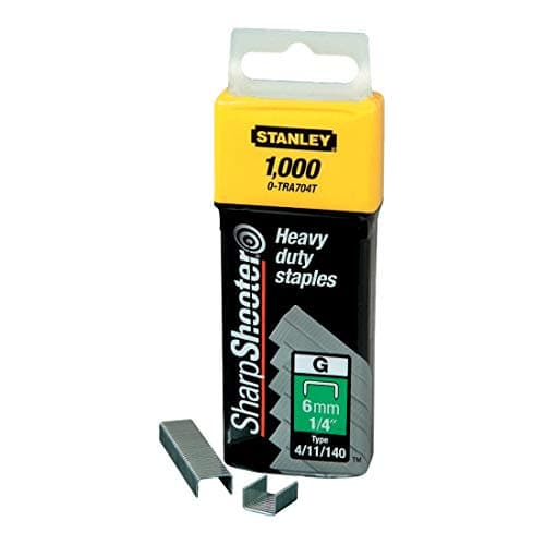 Image of Stanley 1-TRA704T"Type G" Staples, Silver, 6 mm, Set of 1000 Piece , Yellow