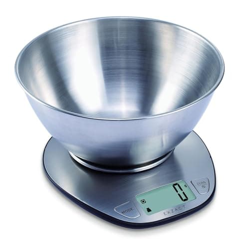 Image of Exzact Digital Kitchen Scale with a Mixing Bowl Stainless Steel - Electronic Baking Scale - Food Scale - Support Imperial and Metric Switch - Capacity Max 5kgs