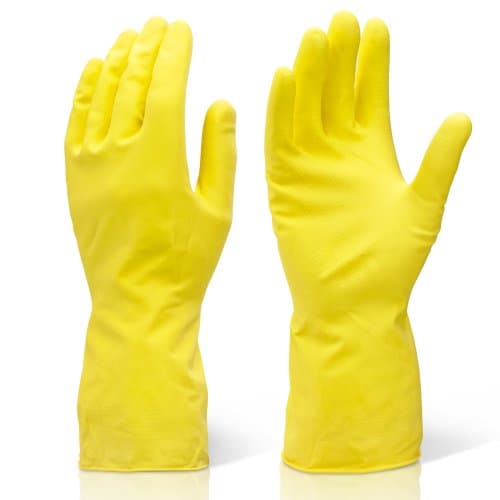 Image of 1x Extra Large Yellow Industrial Cleaning & Washing Up Rubber Gloves