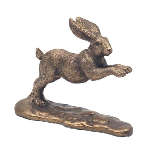 Image of The Leonardo Collection Reflections Bronzed Hare Figurine For Home & Office | Home Decor Ornaments Gift For Women & Men | Beautiful Figurine For Indoor & Outdoor | Living Room Decor Ornaments