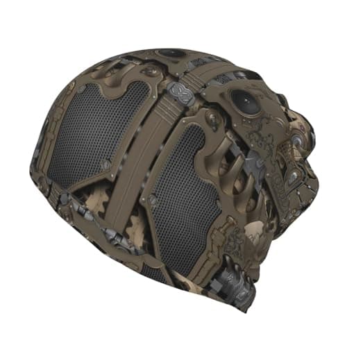 Image of Steampunk Mechanical Gears Unisex Multifunctional Beanie Hat Or Scarf-Double-Layer All-Over Print, Soft Breathable,for Everyday, Sports, and Travel Black