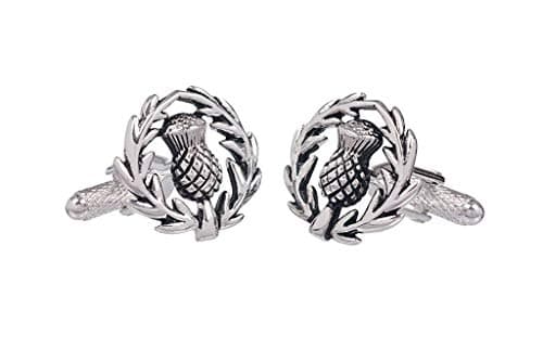 Image of Cufflinks Scotland Scottish Thistle Wreath Cuff links by Onyx Art in smart box CK944